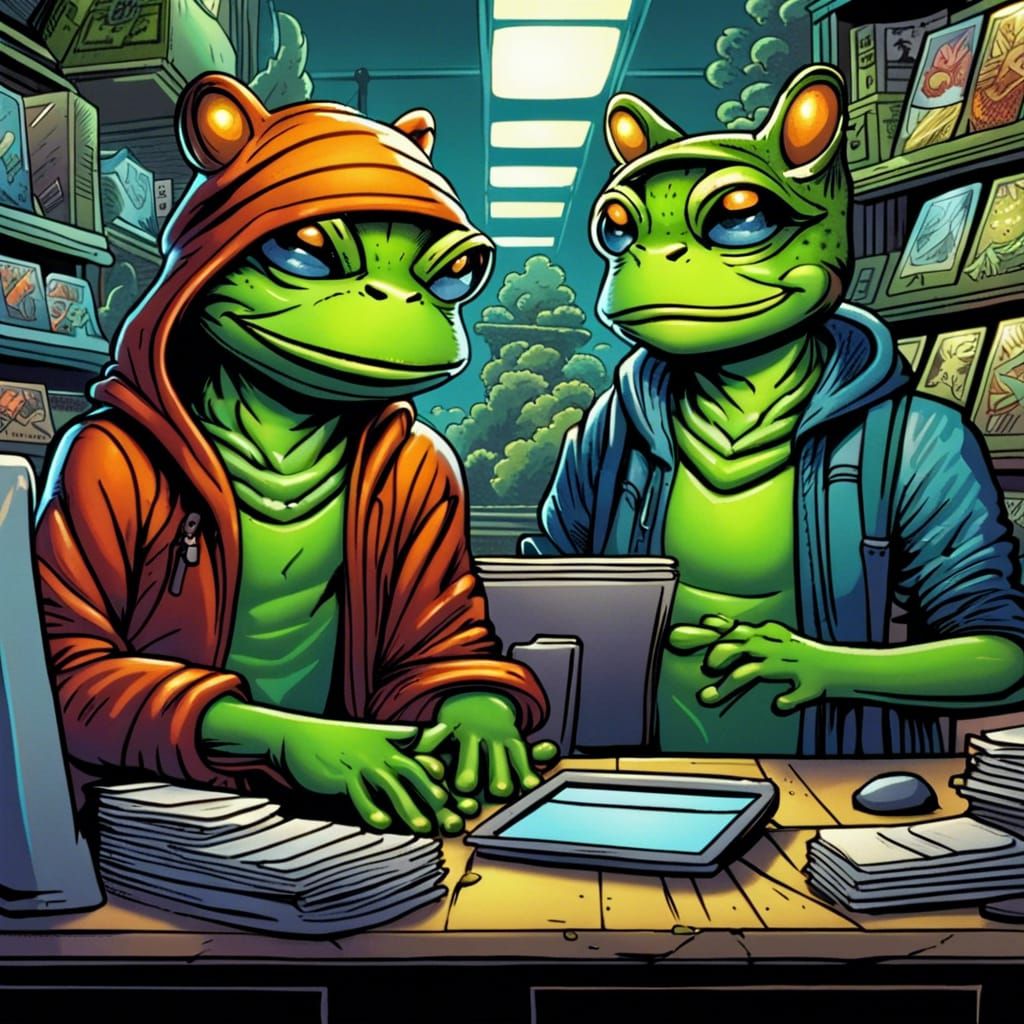 Frog Patrons and Cat-Human Cashiers in Comic Art