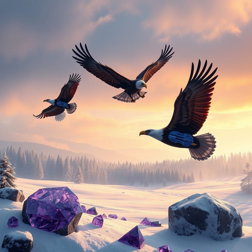 Majestic Condors Play Blue Violins Over Winter Wonderland