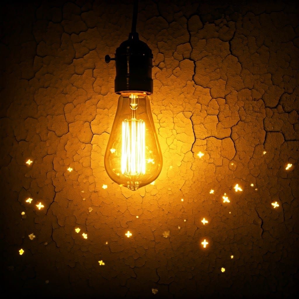 Enchanted Lightbulb in Abandoned Space: Magical Realism