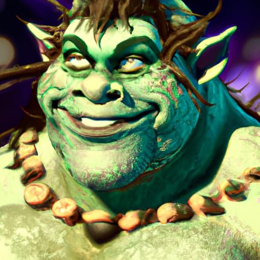 Shrek in Bikini: Hyperdetailed Concept Art Portrait