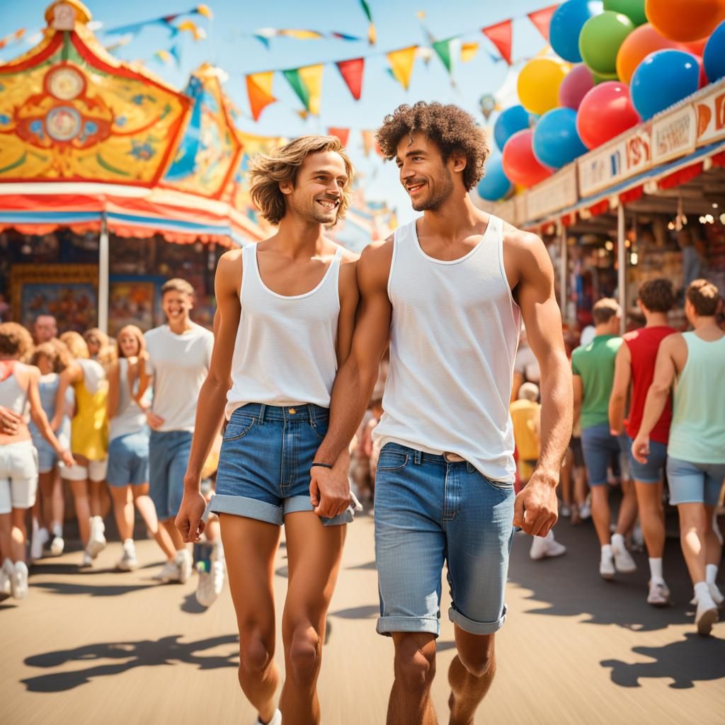 Young Couple Enjoying Carnival Together