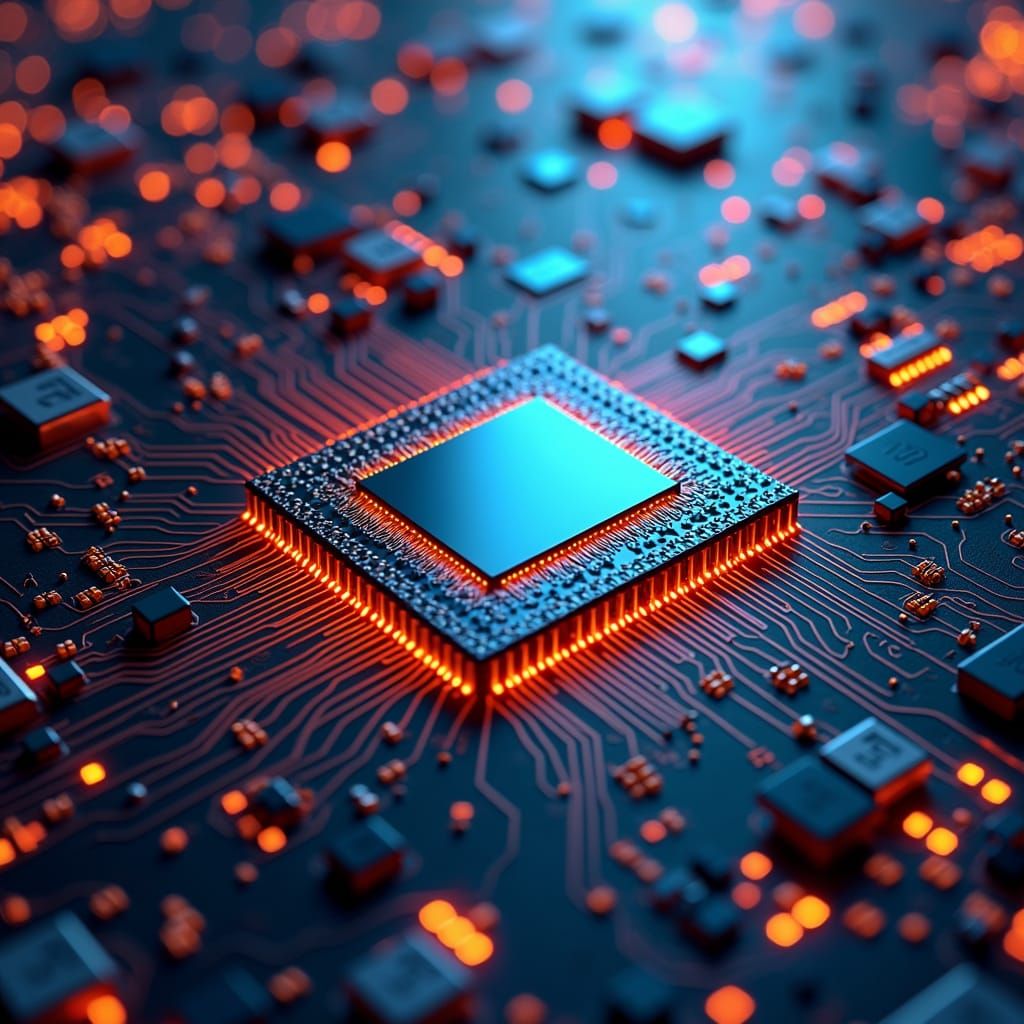 Hi-Tech Circuitry in Sci-Fi Neon Style