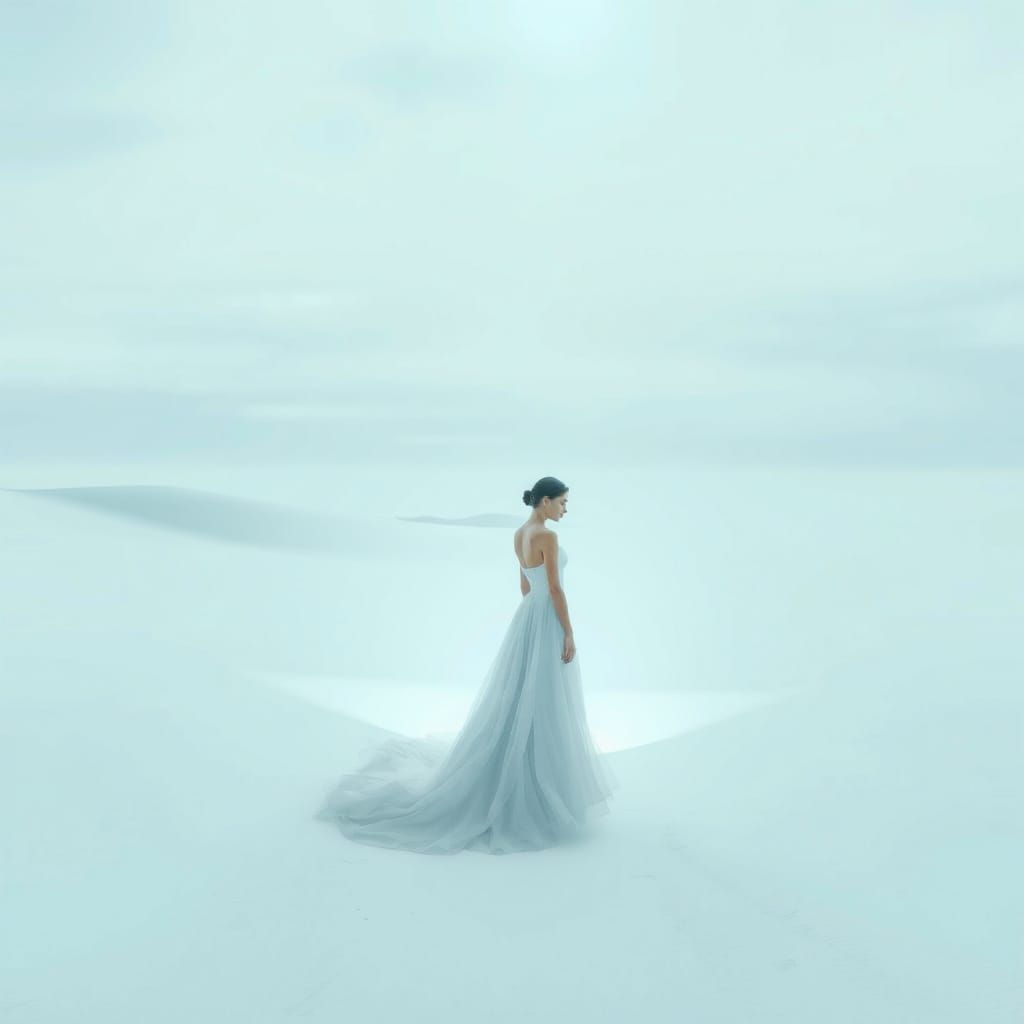 Ethereal Woman in White Elegance