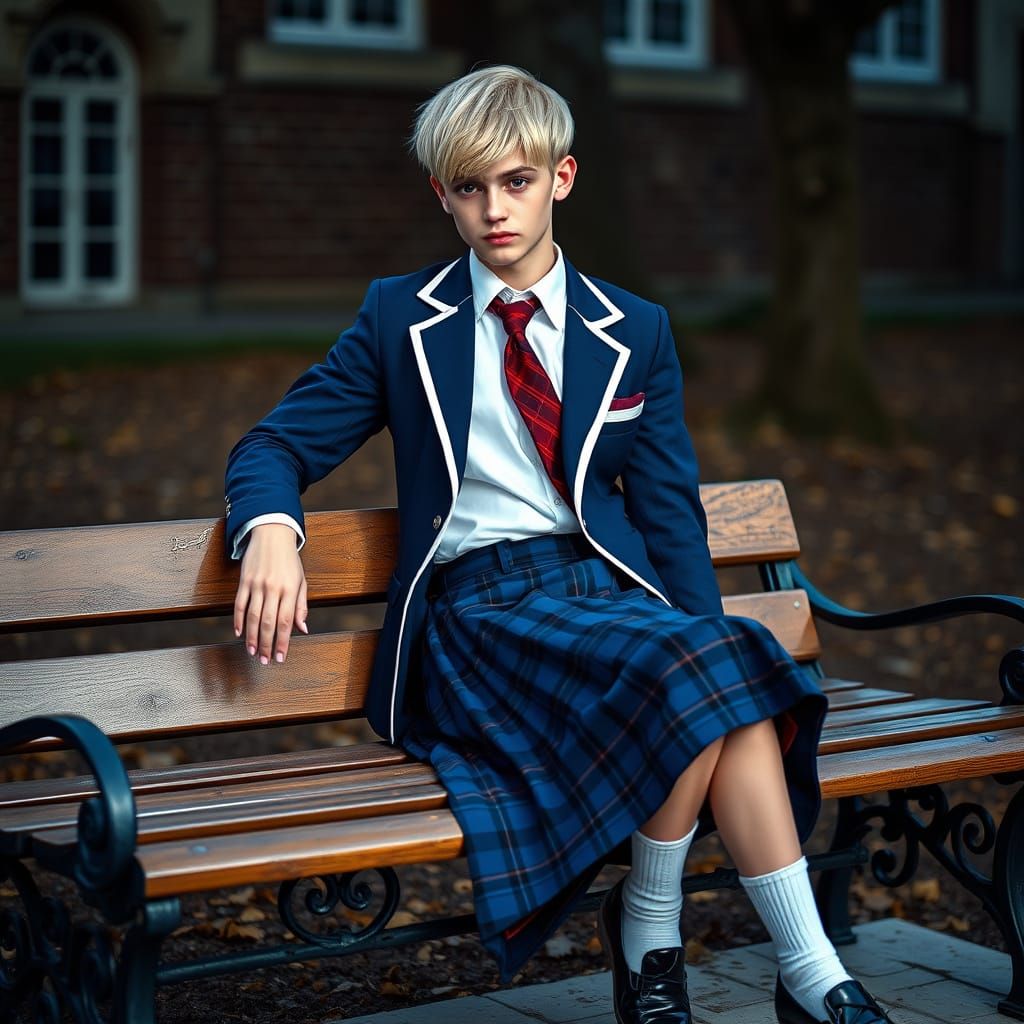 Confident Youth in Elegant English School Attire