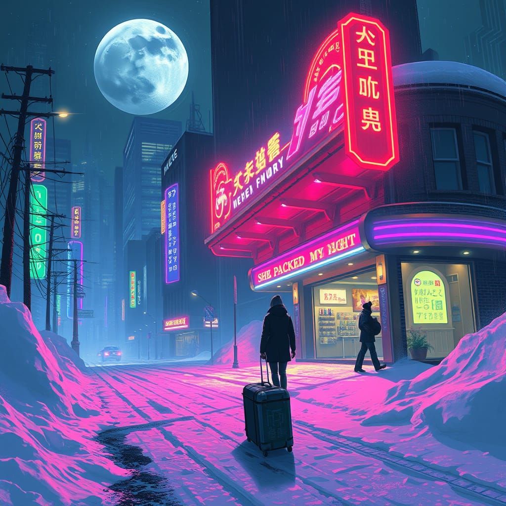 Colorful Departure: Digital Painting of a Traveler