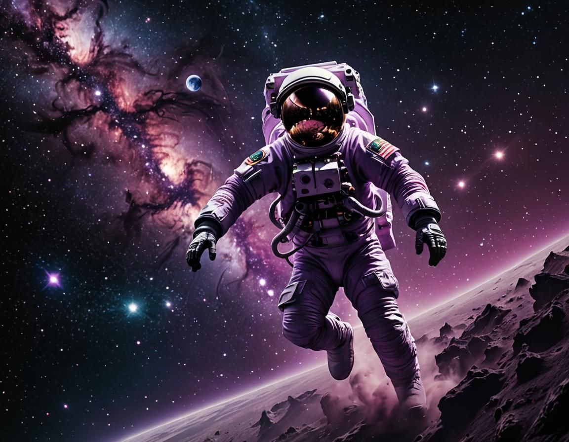 Astronaut Watching Memories Fade in Deep Space