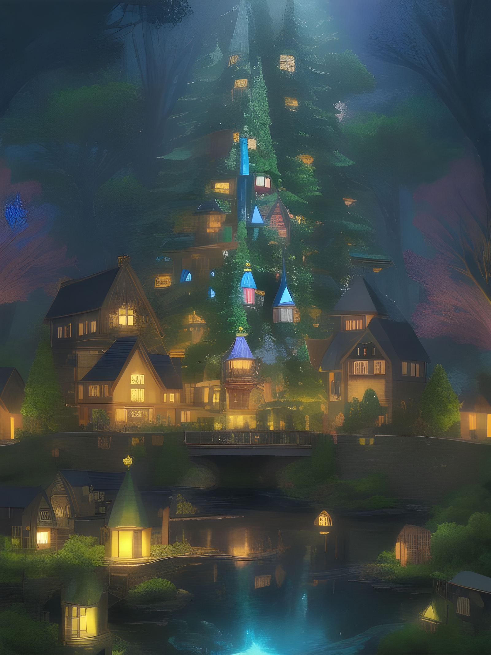 Wonderland Christmas Tree Village in Enchanted Forest