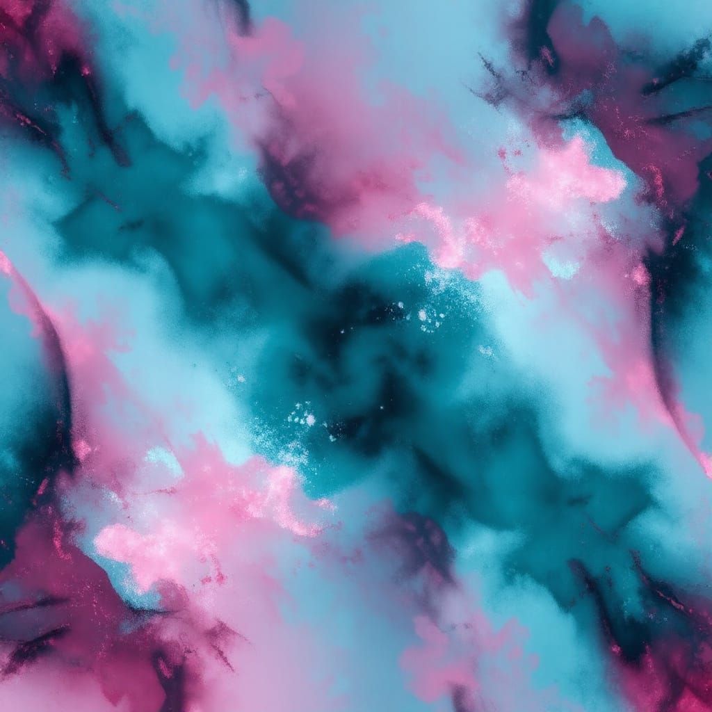 Surreal Abstract in Luxurious Teal and Ruby