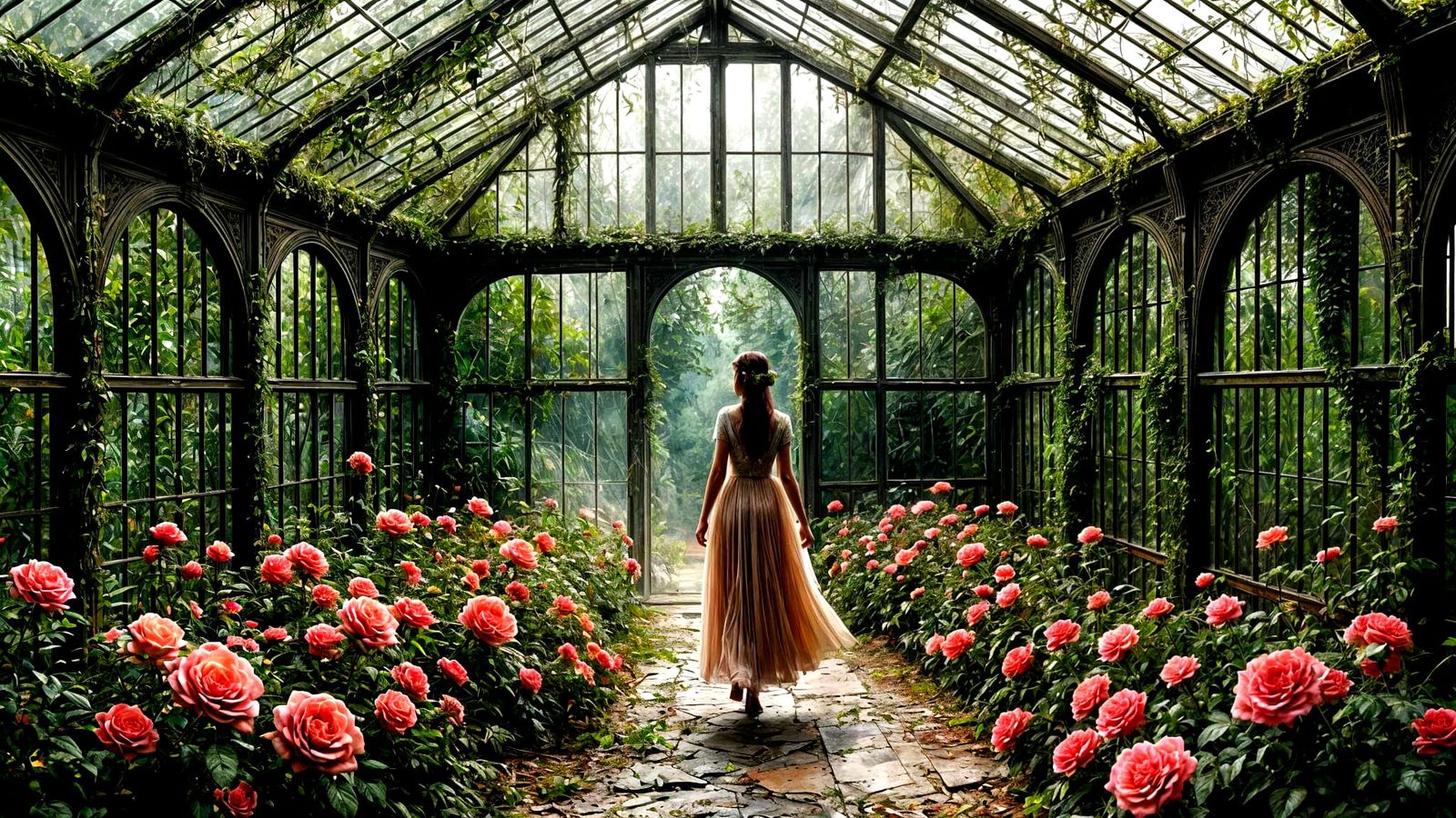 A Victorian-era greenhouse.