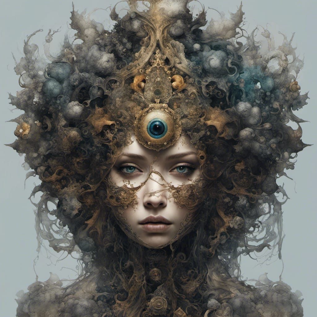 Third Eye Portrait in Dark Fantasy Style