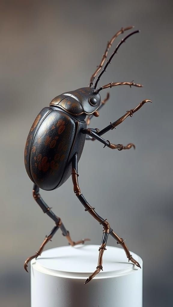 Twisted Metal Frankenstein Beetle Sculpture