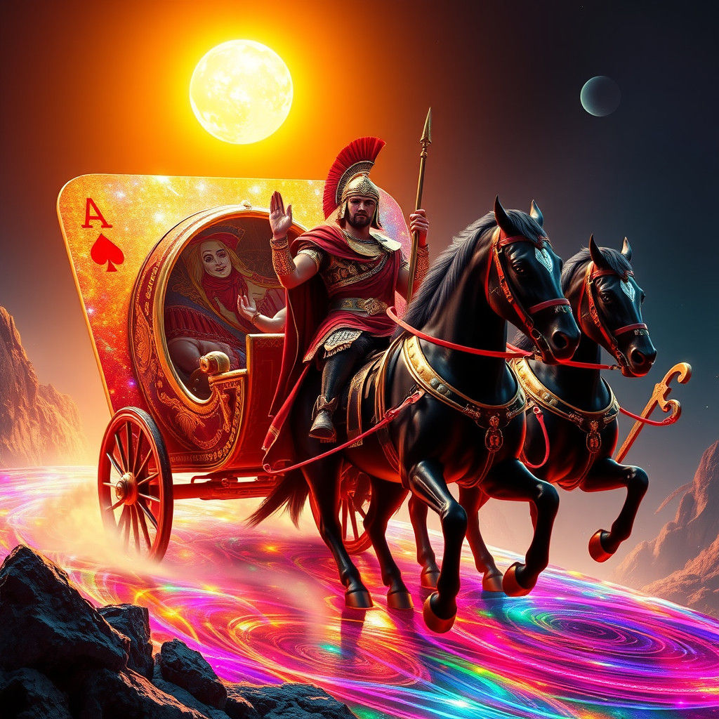 Roman Warrior Emerges from Playing Card