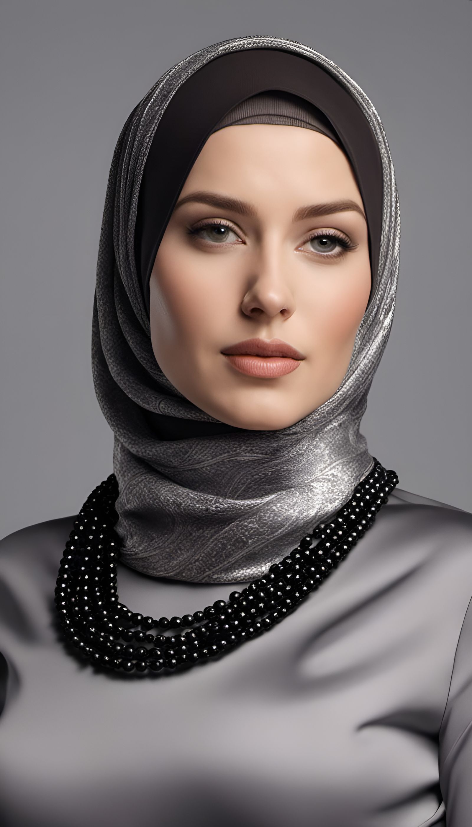 Enticing Woman with Hijab and Facemask: Portrait