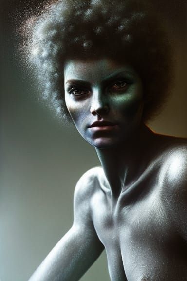 Venom Portrait in Hyperreal Comic Book Style