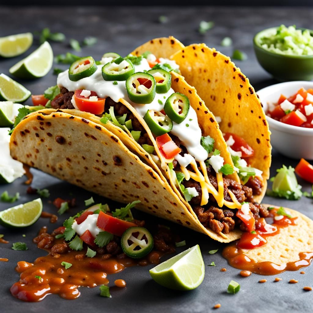 Mouthwatering Taco Overflowing With Delicious Fillings