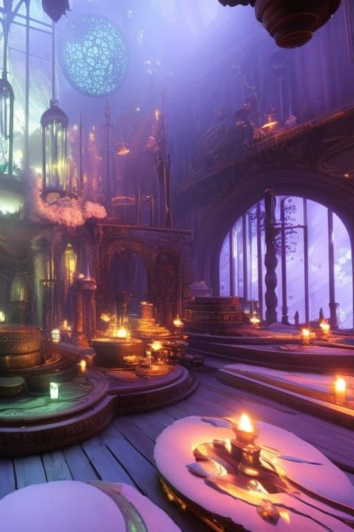 Steampunk Alchemist's Lab with Magical Inventions