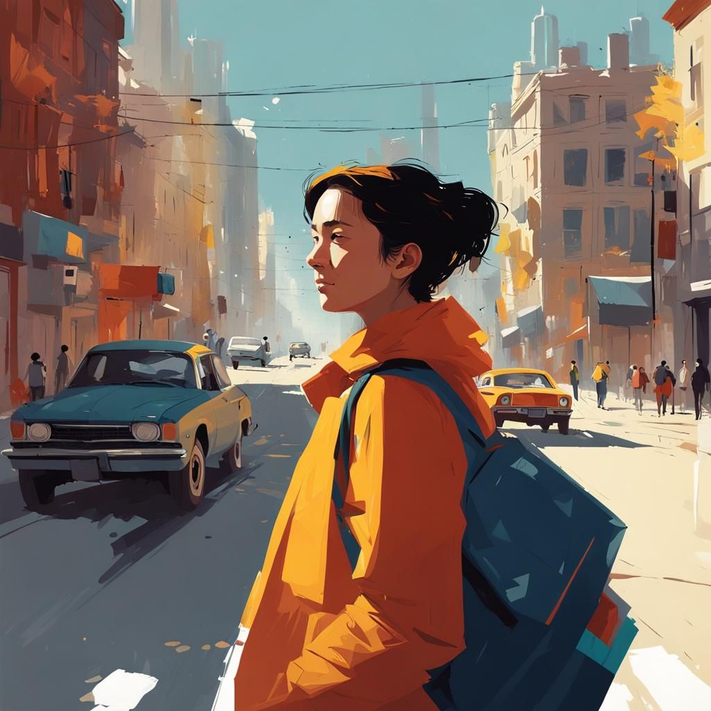 Person Waving Hello in Cartoon Style