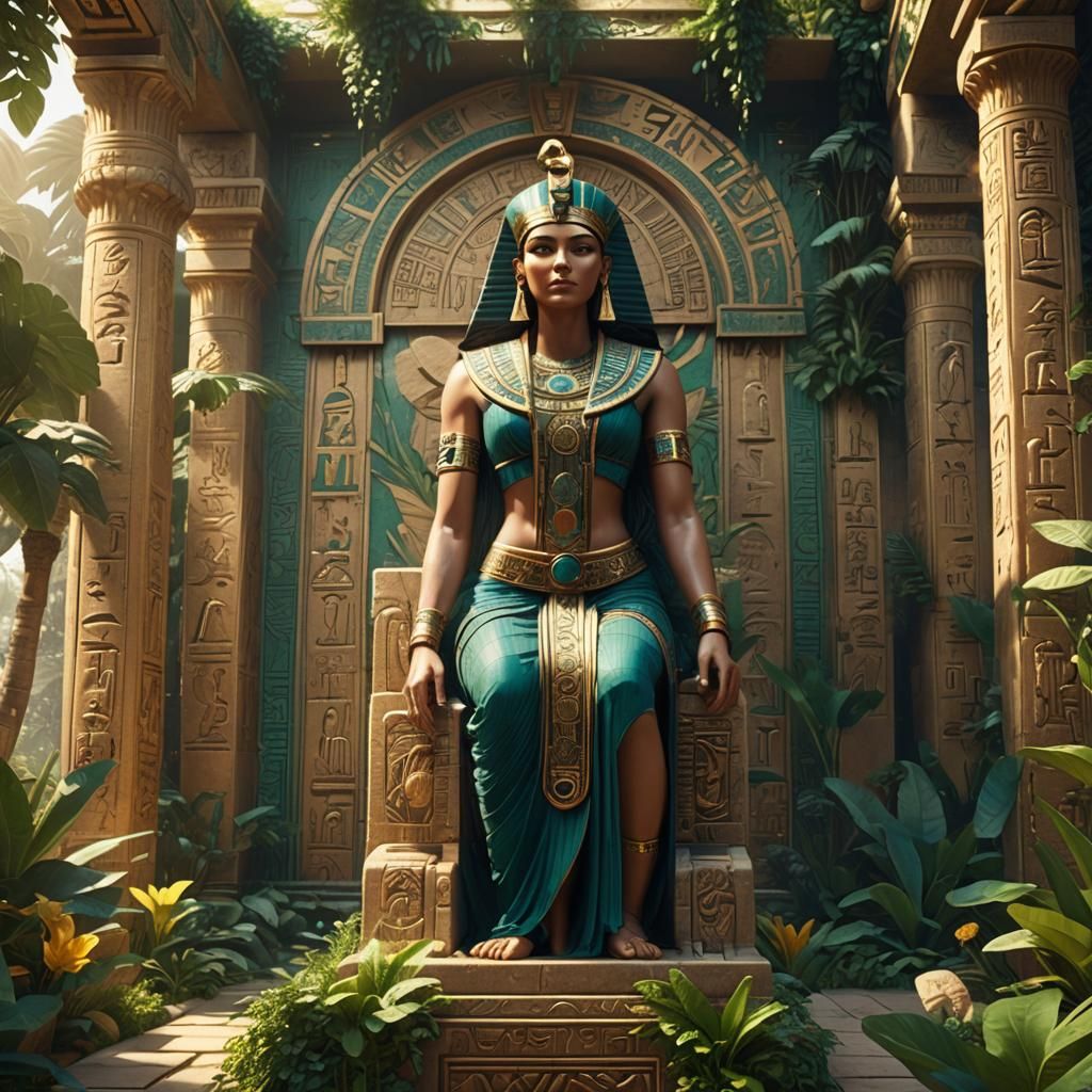 Isis in Art Nouveau Egyptian Temple