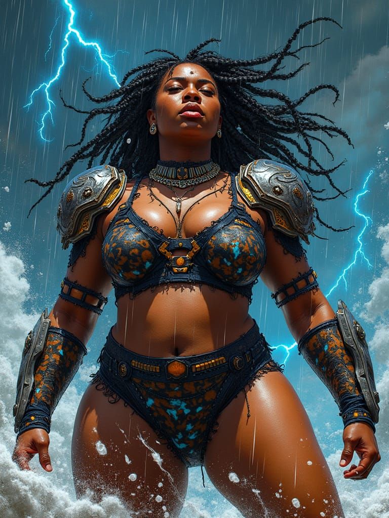 Powerful Afrofuturist Warrior Defies the Storm