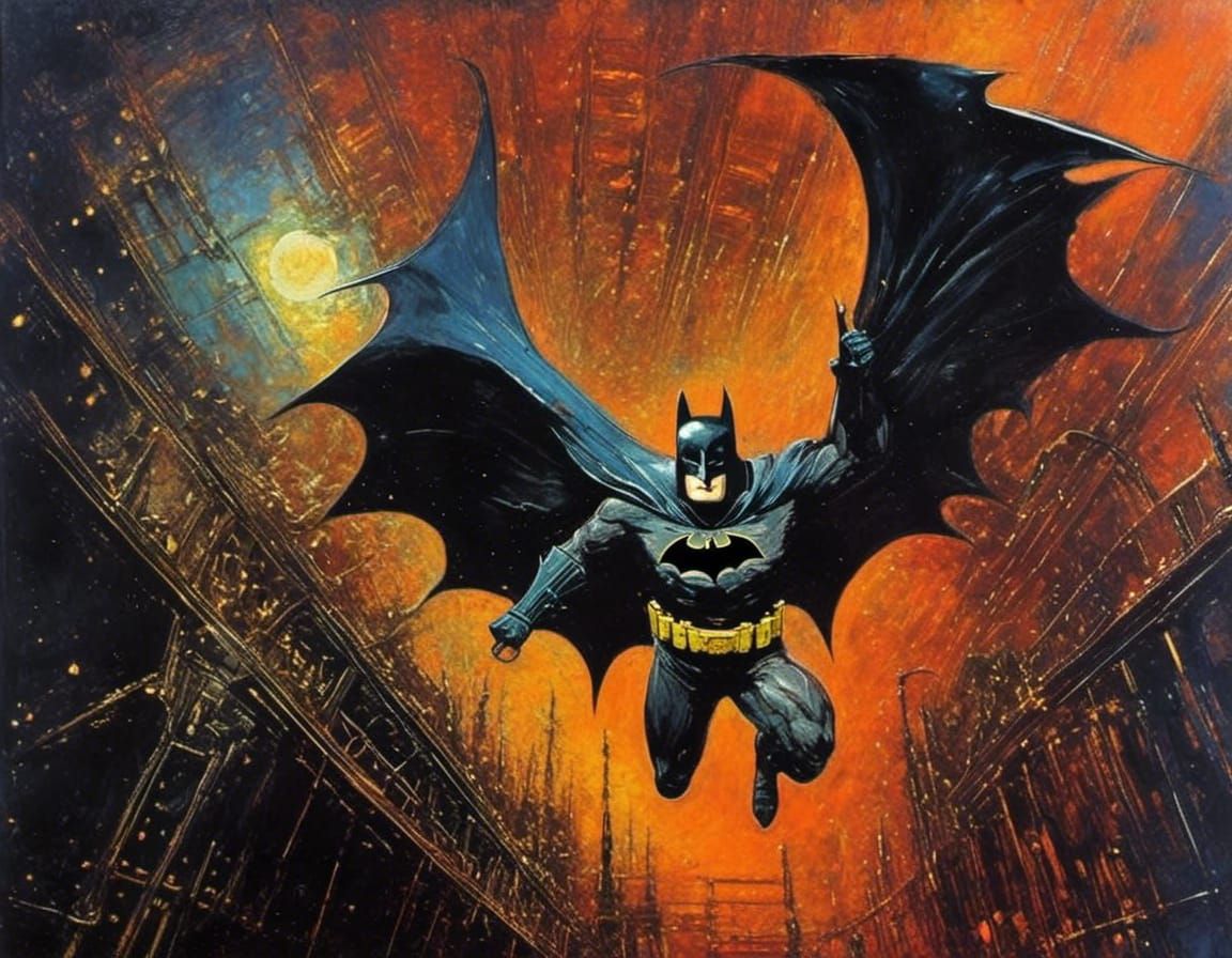 Symbiote Batman in Dark Noir Style