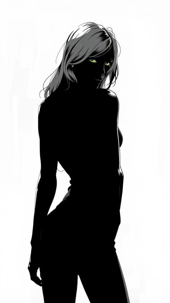 Silhouetted Figure in Graphic Novel Style
