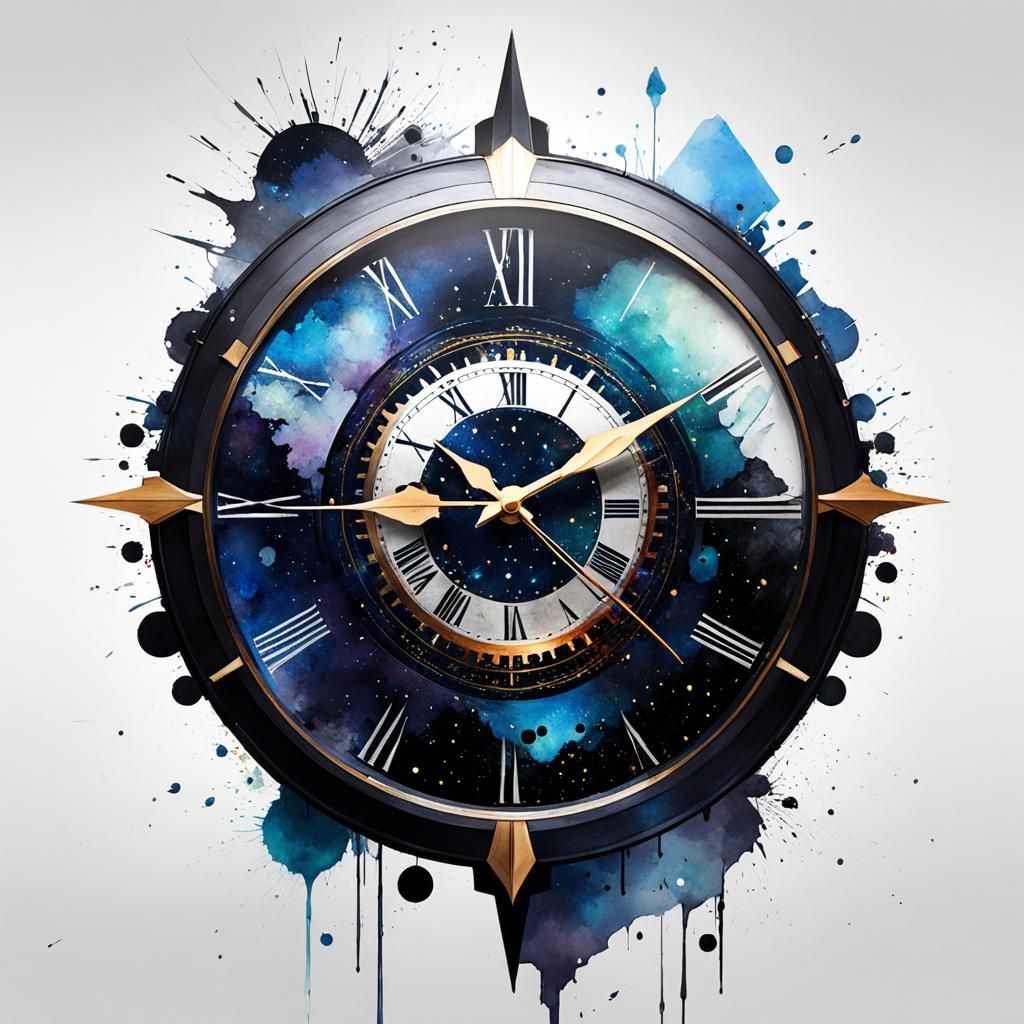 Galaxy Clock Countdown in Digital Art Style