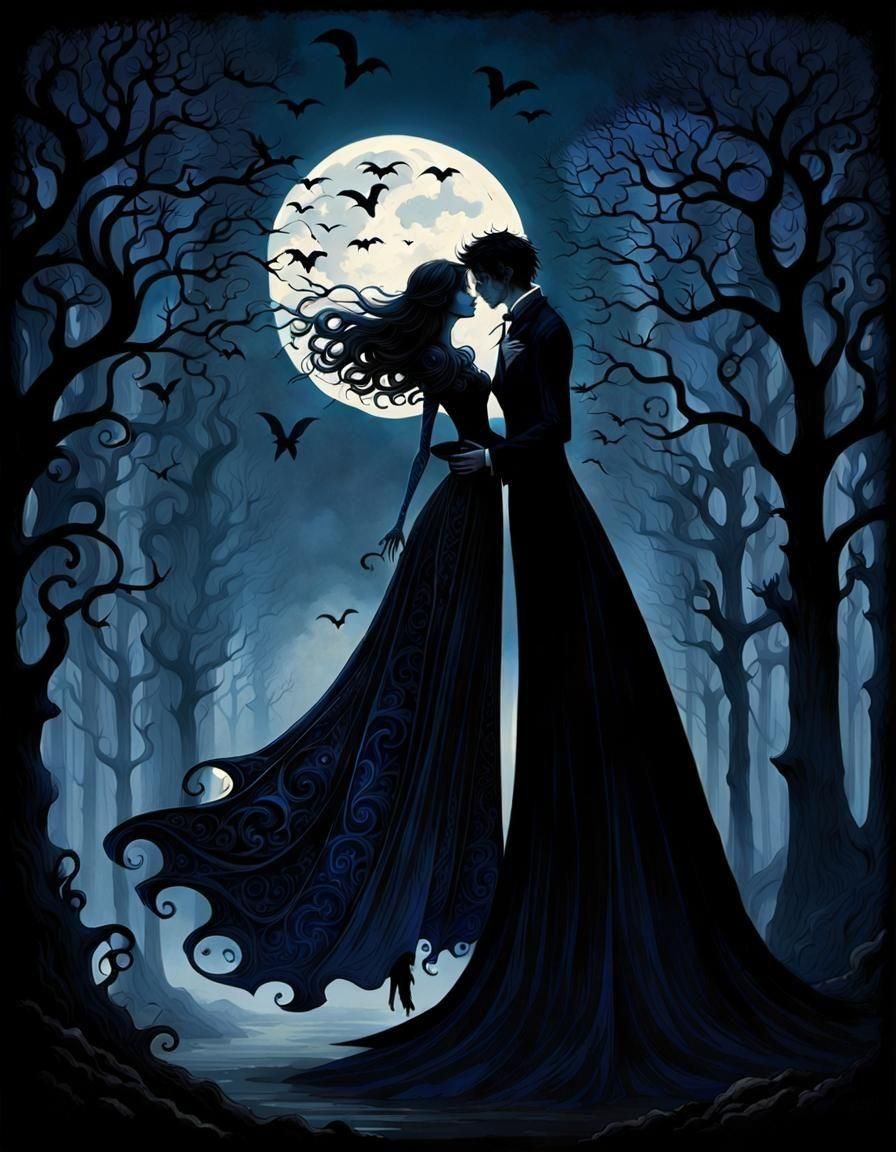 Dark Gothic Lovers in Noir Style