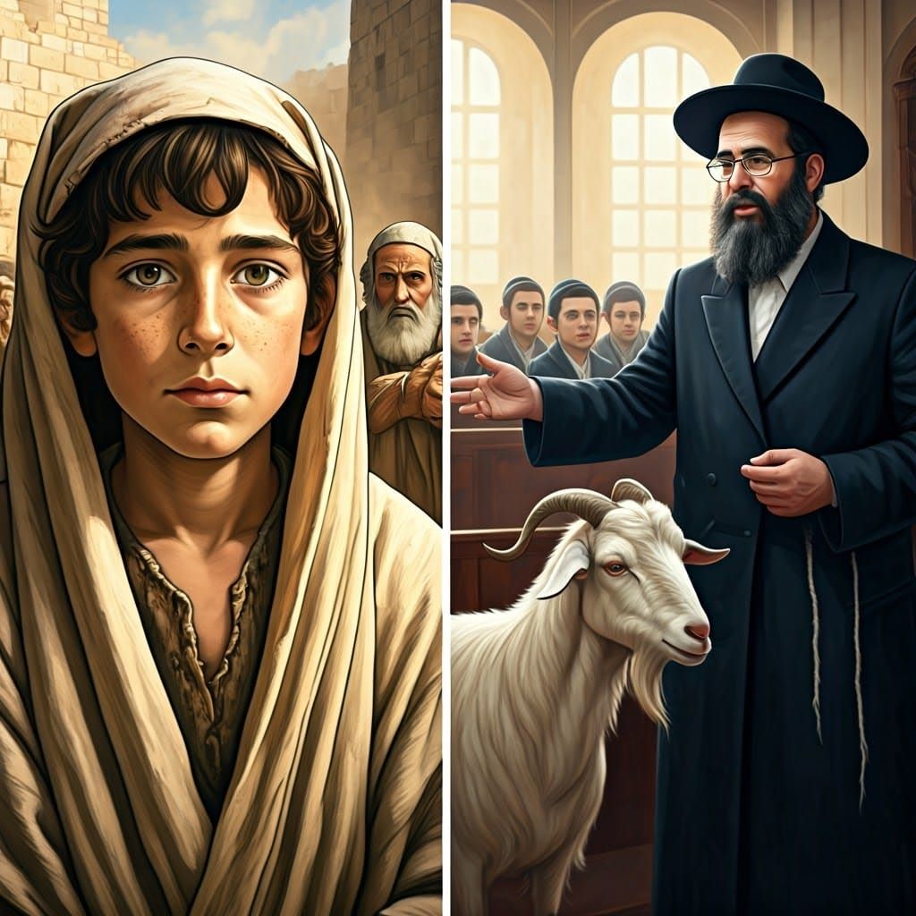 Ancient Shepherd Boy Meets Modern Rabbi in Powerful Diptych