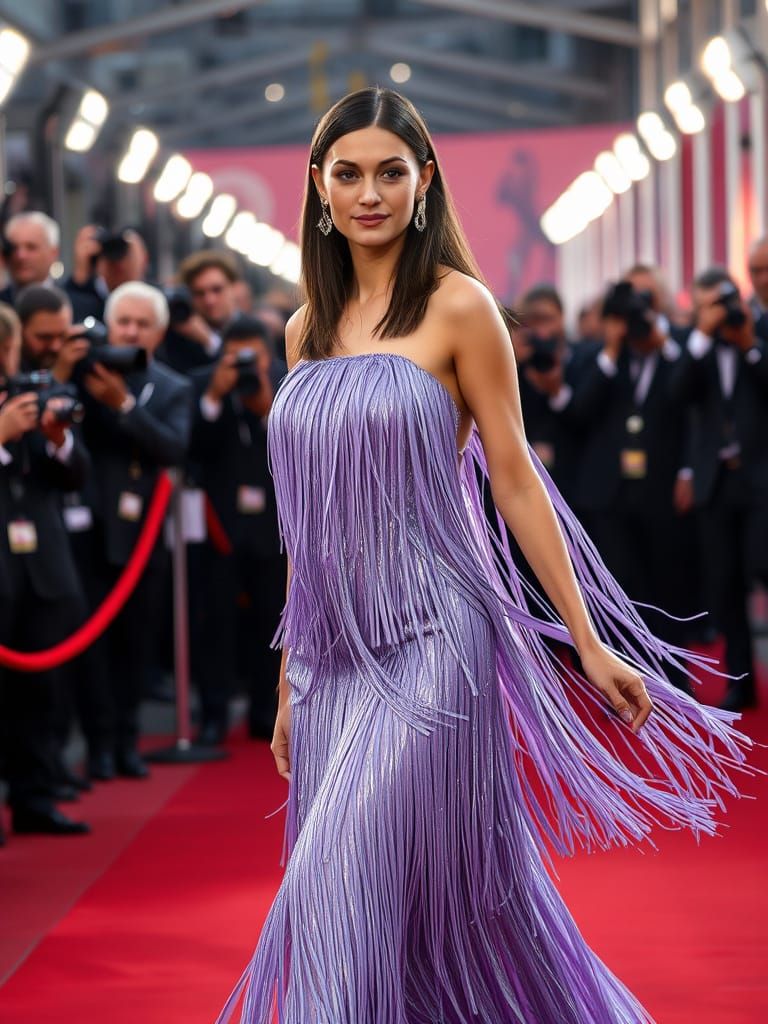 Cinematic Haute Couture Gown on Red Carpet