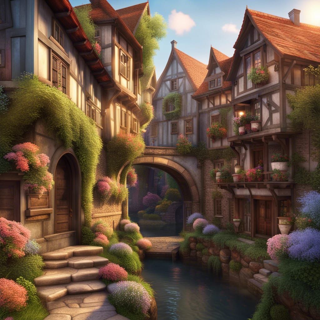 Enchanted Forest with Magical Lights, as Matte Painting