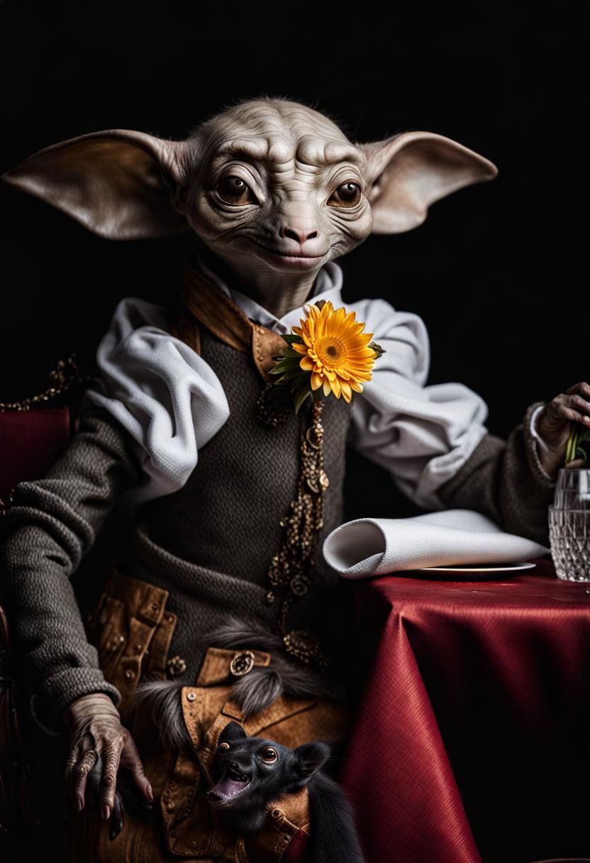 Surreal Alien Restaurant Celebration in Magical Realism