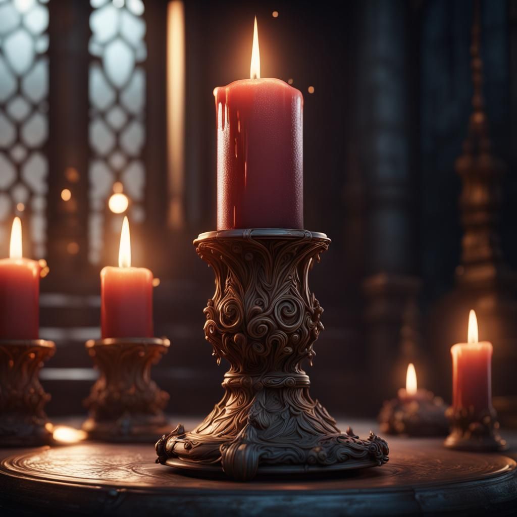 Fantastical Candle in Detailed Matte Painting