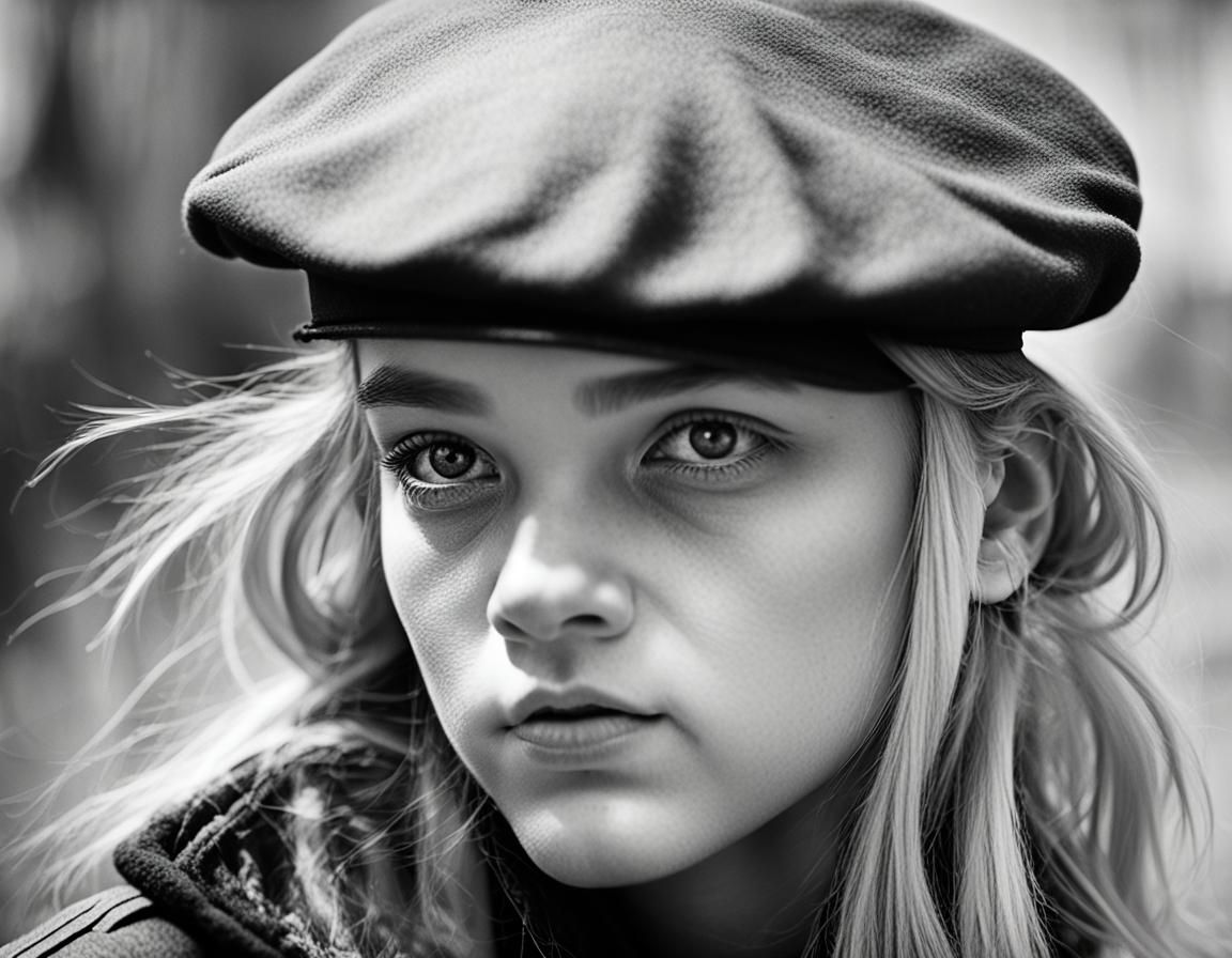 Portrait of a Blonde Girl in Beret