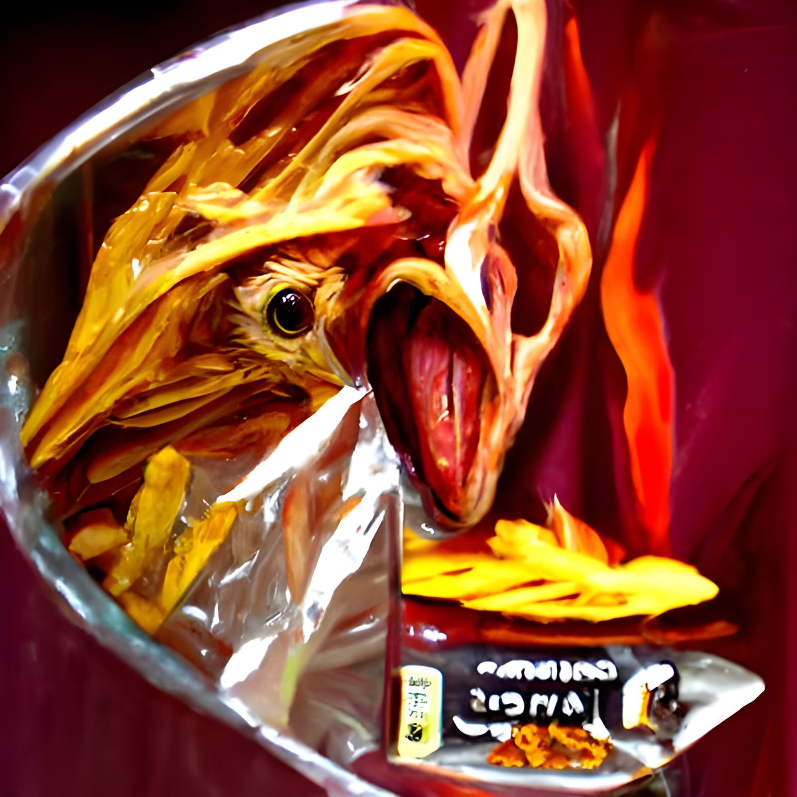 Roasted Chicken Chips as Oil Painting