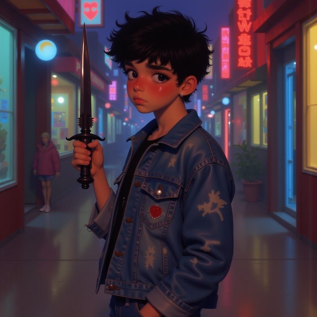 Rebellious Teenager with Vengeance in His Eyes