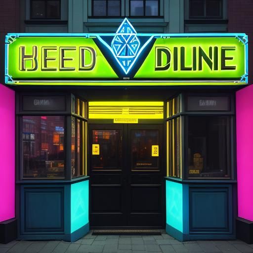 Geometric Diner with Cartoon Animals in Pop Art Style