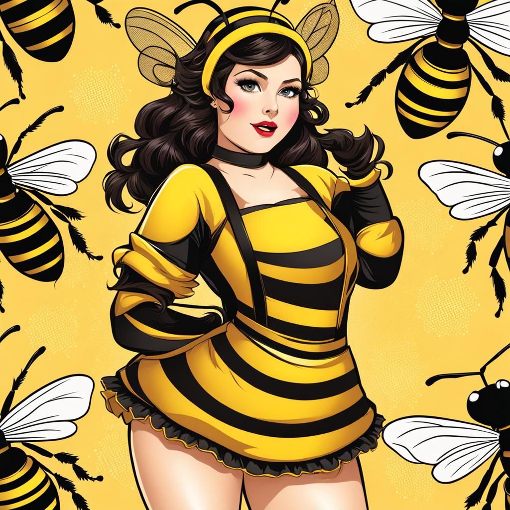 Bee Girl Tap Dancing in Studio Lights