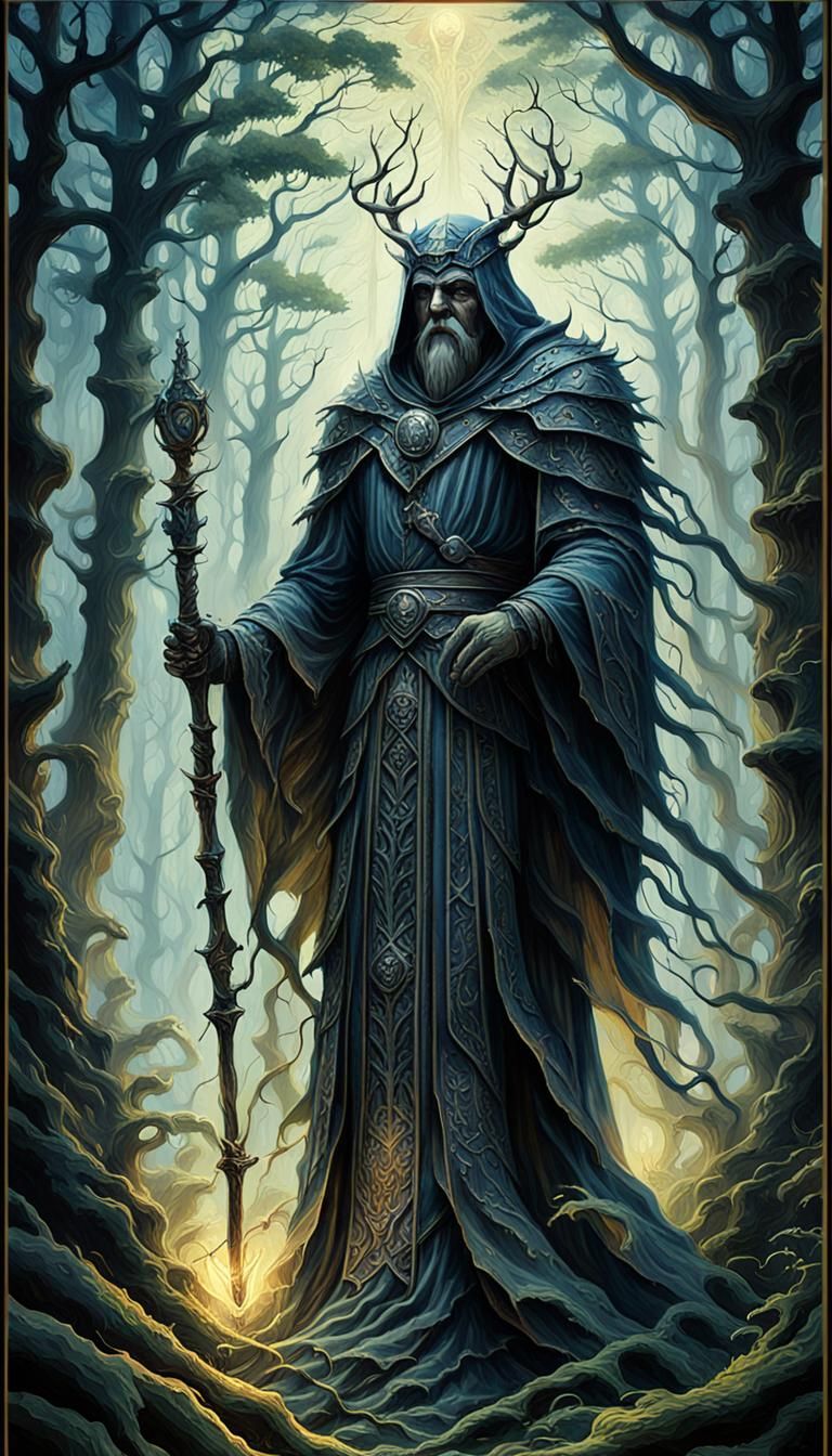 Mystical Medieval Creature in Dark Fantasy Tarot Art