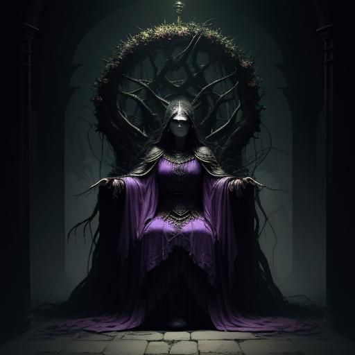 Goddess Weaving Tapestry in Dark Fantasy Art