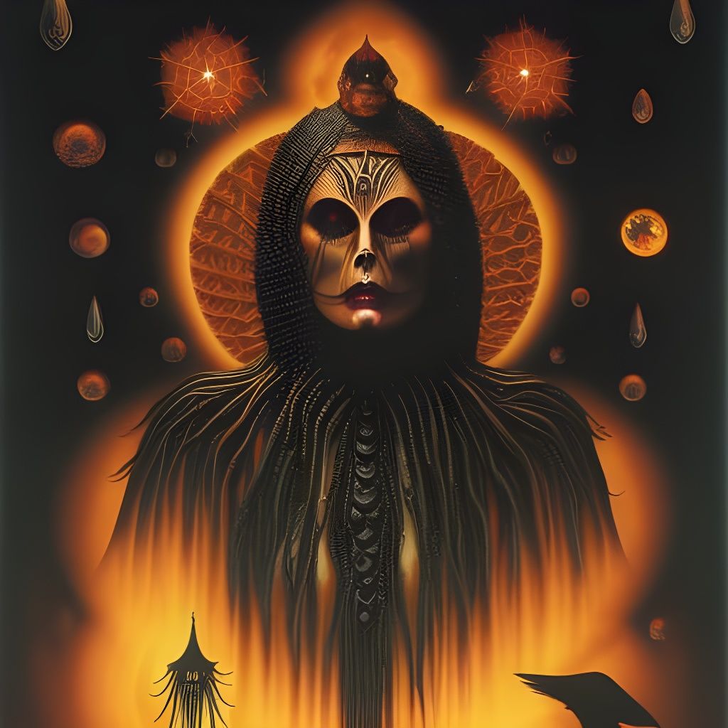 Creepy Samhain Figure in Witchcore Style