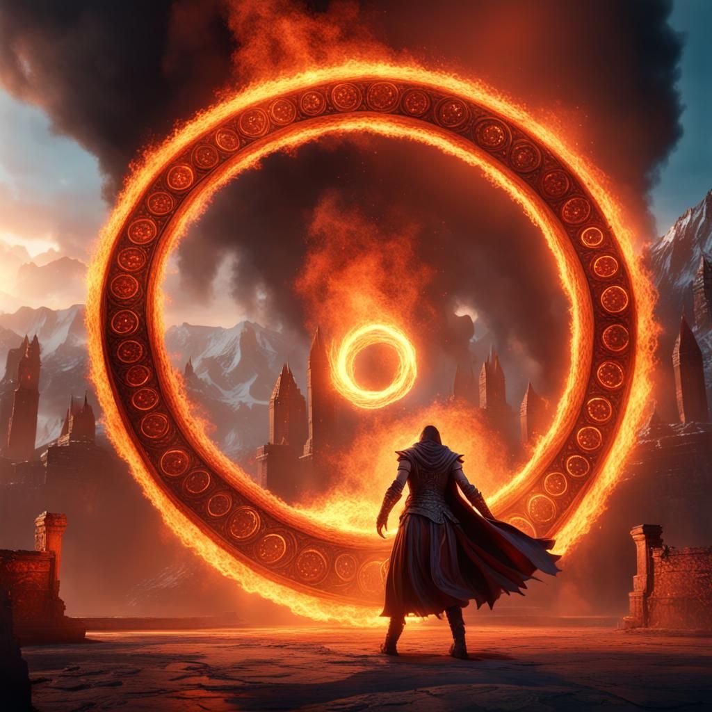 Magical Rings of Fire Dance: Fantasy Concept Art
