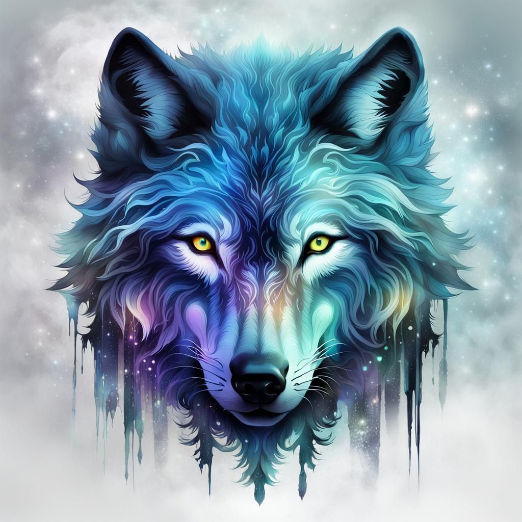 Ethereal Wolf Spirit in a Dreamscape