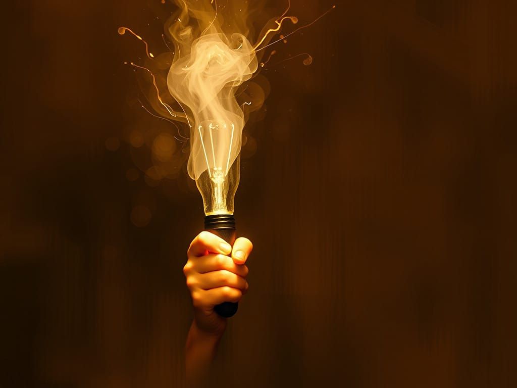 Surreal Sandy Brown Light Formation in Expressionist Art