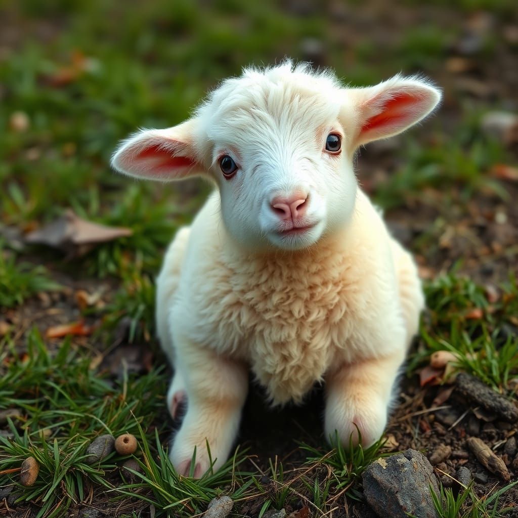 AI-Generated Image of a Nervous Lamb