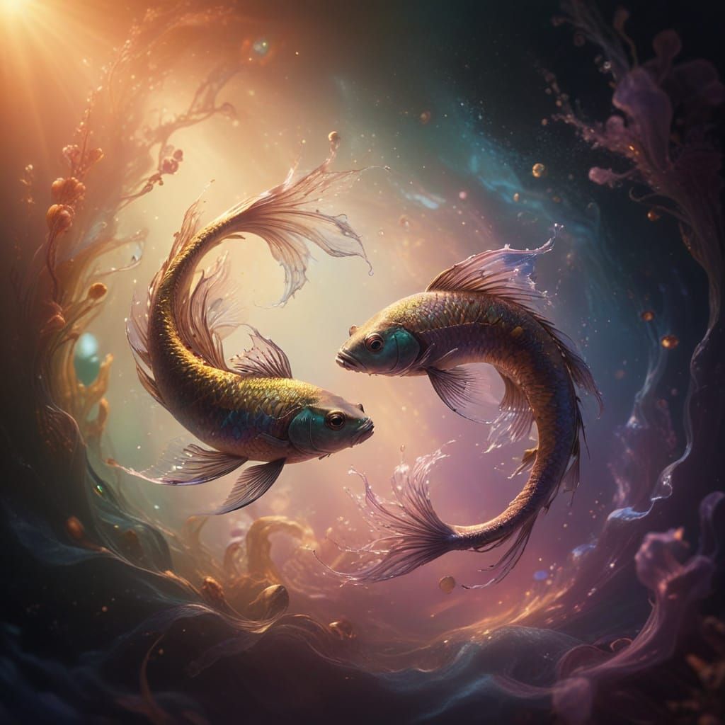 Dreamy Underwater Scene in Vibrant Hues