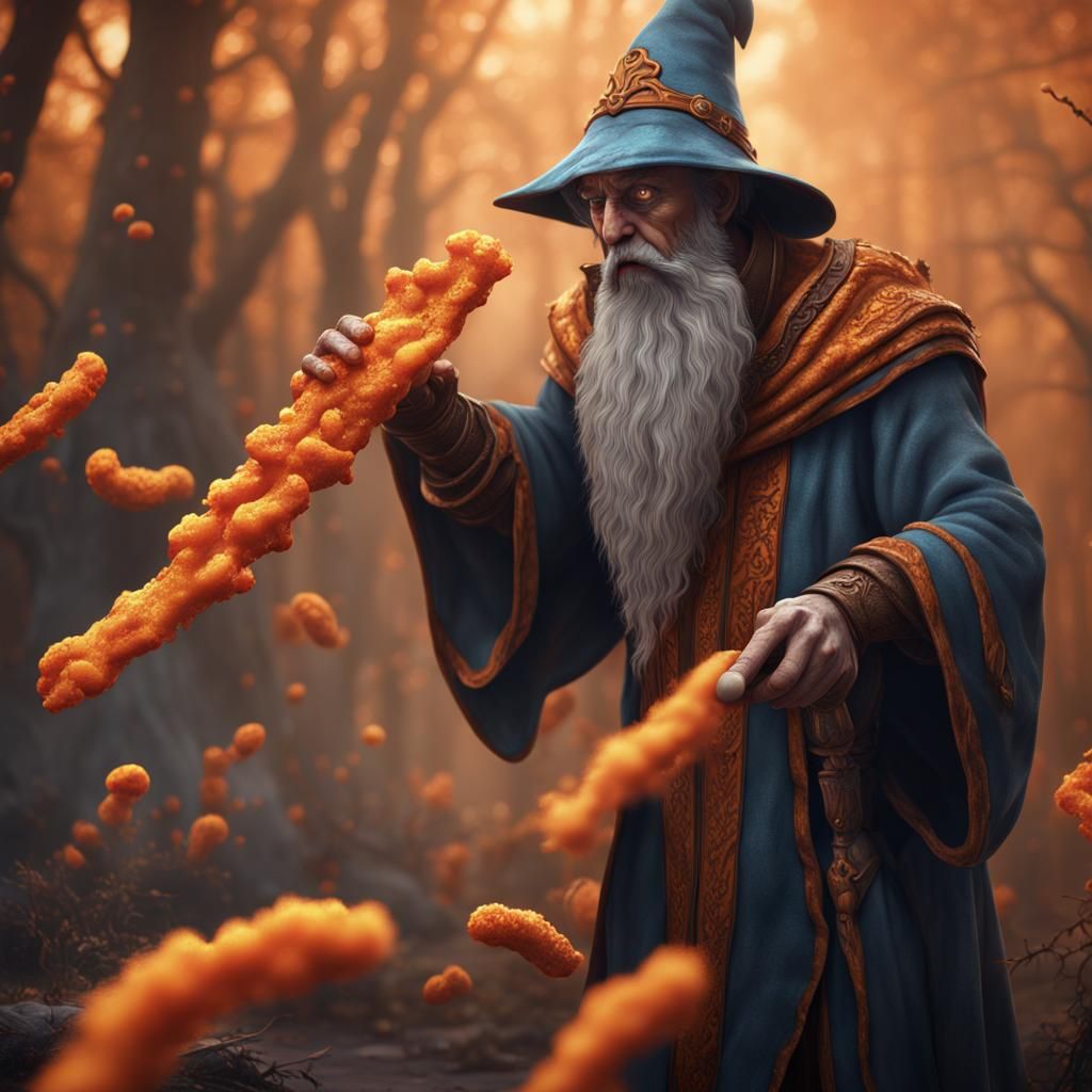 Wizard's Cheetos Break: A Fantastical Digital Painting