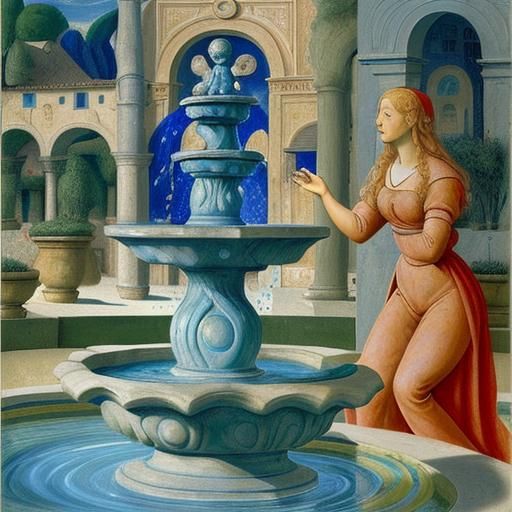 Surreal Water Fountain Sculpture in Modern Style