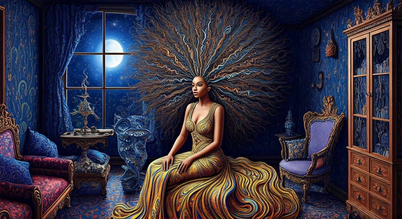 Whimsical Zulu Goddess in Surrealist Splendor