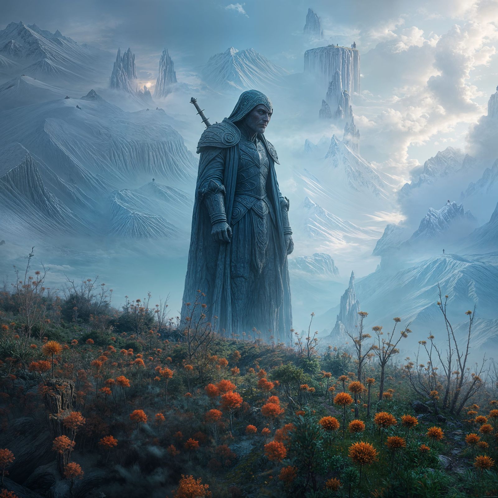 Ethereal Guardian of the Hills in Vibrant Fantasy Art