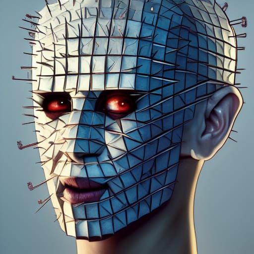 Detailed Portrait of Pinhead from Hellraiser